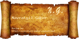 Navratyil Gábor névjegykártya